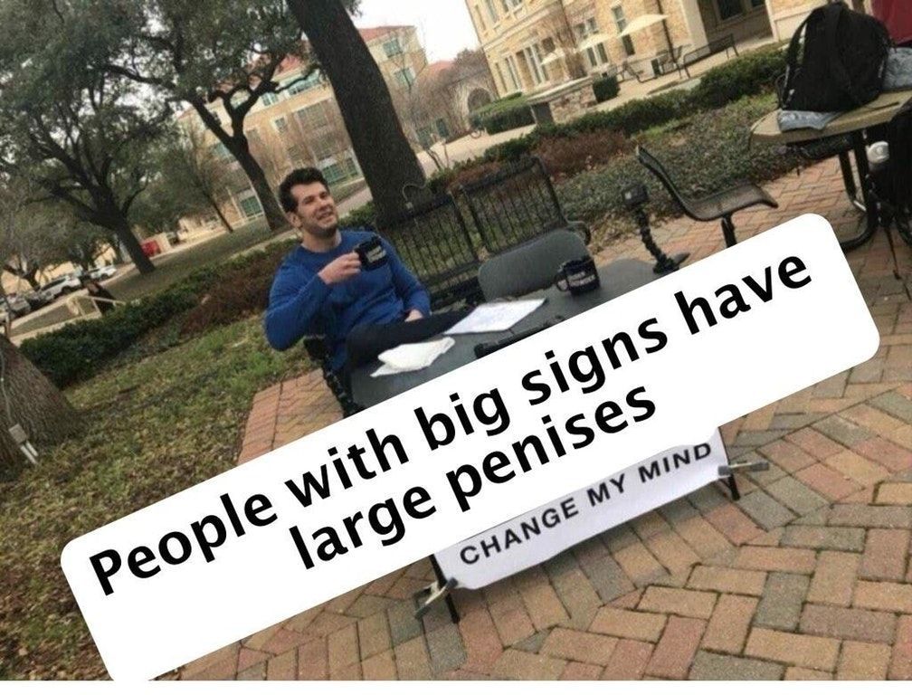 a sign that long looks like a d*ck, that's kinda gay