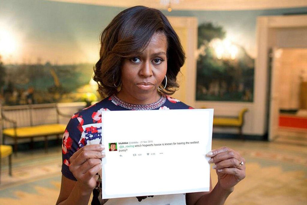 Michelle asking those hard hitting questions