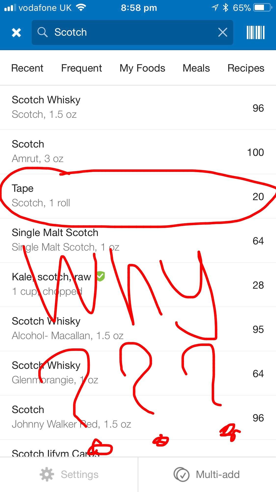 Was treating myself to a scotch and logging it in my fitness pal...