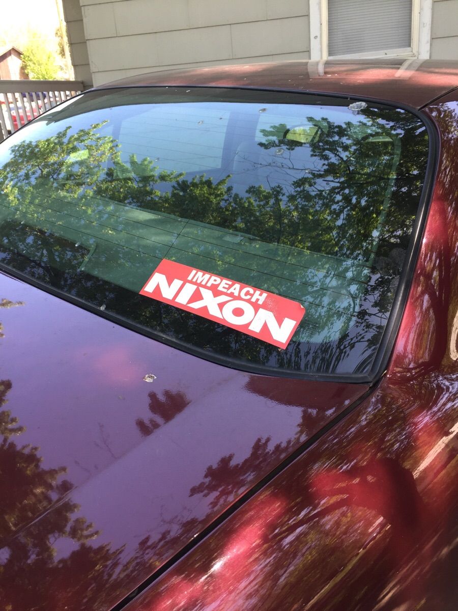 I drive an 'old man car' so I decided to get an appropriate sticker...