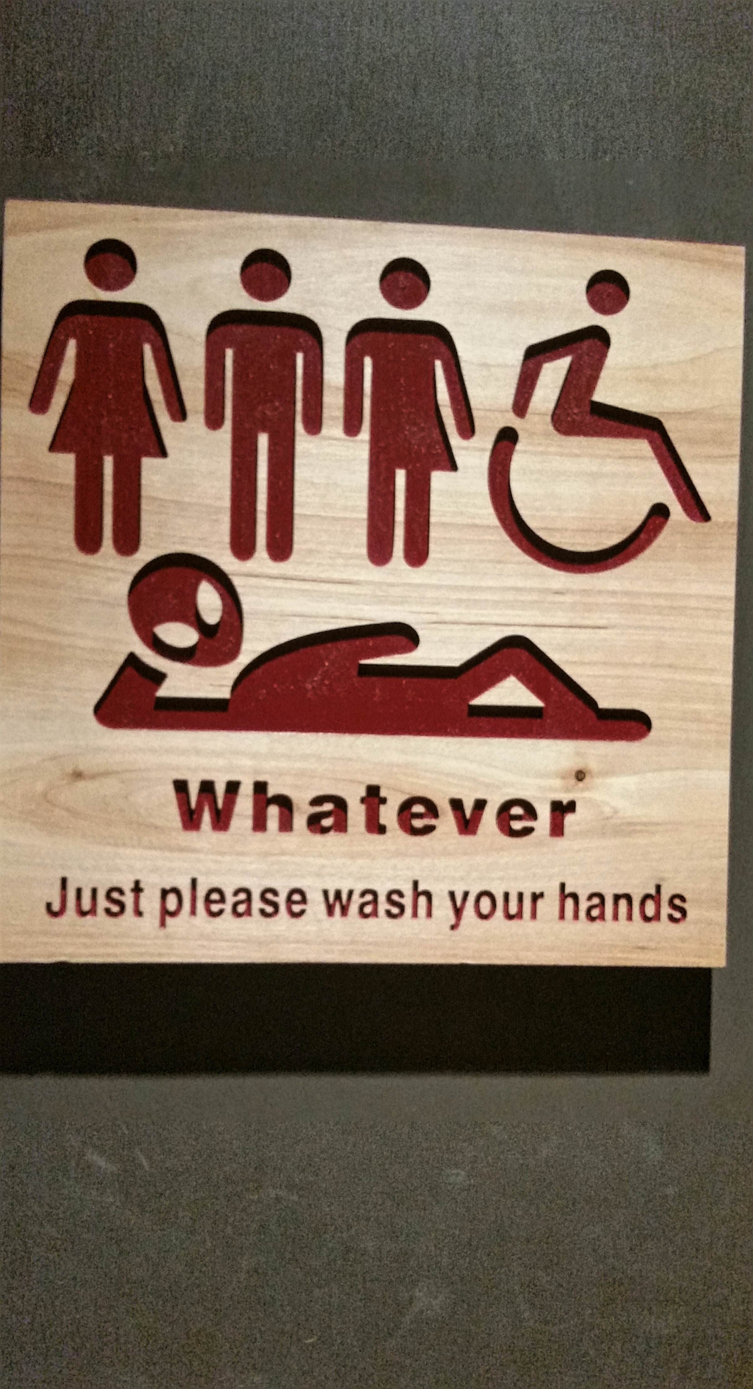 This restroom sign in San Francisco, California