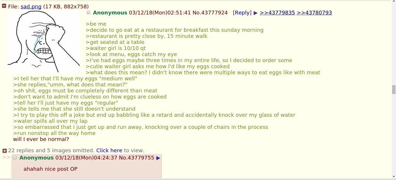 Anon just wanted some eggs