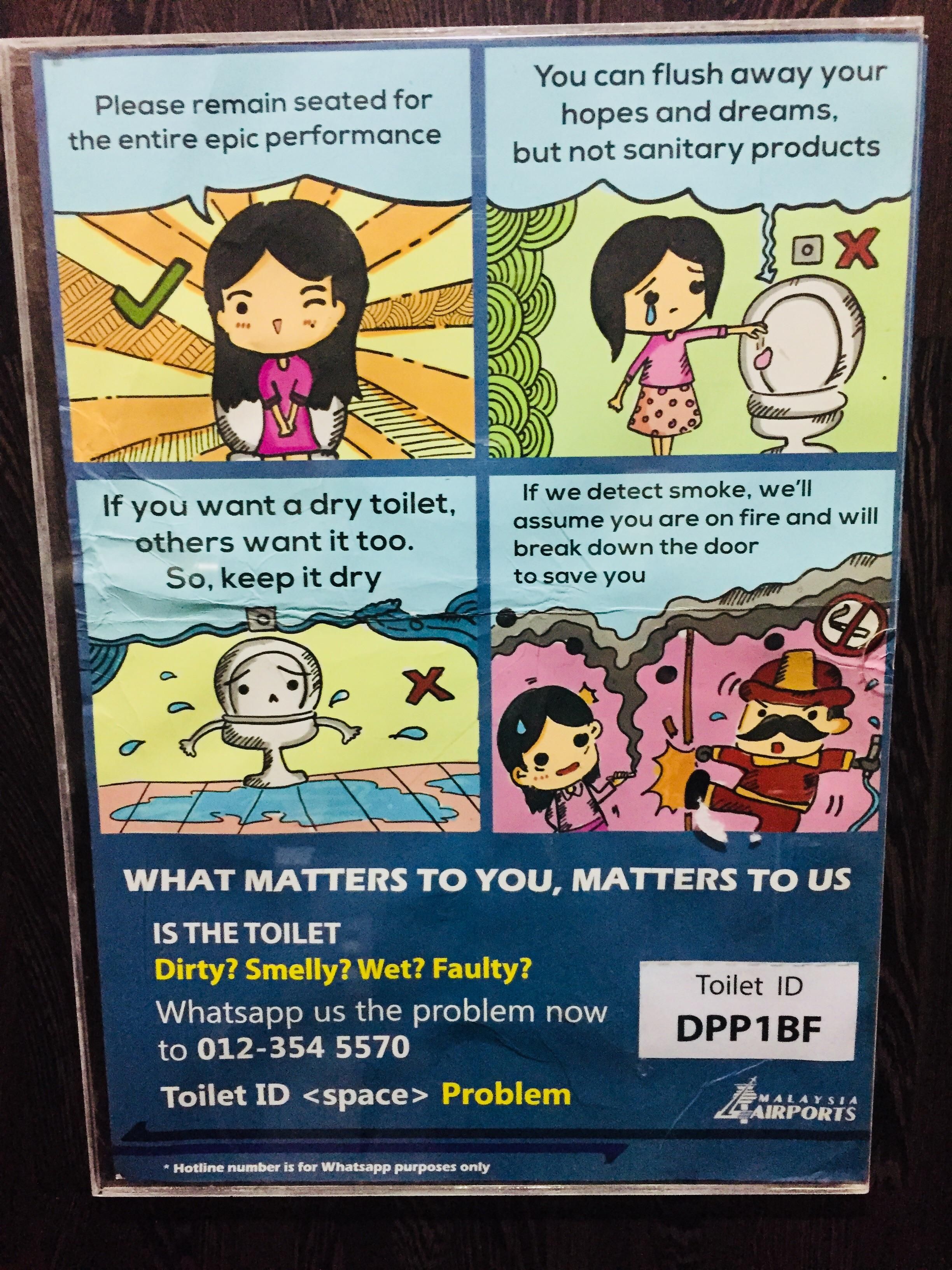 Malaysia airport bathroom rules