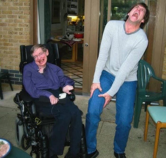 The time Stephen met Jim Carrey RIP Stephen Hawking