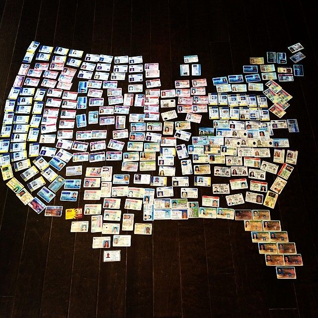 A bar in D.C. made a map out of the fake ID's they've confiscated during the summer. Savage