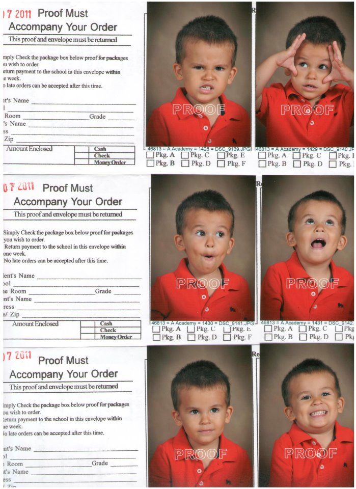 My preschooler was the only kid in his class to get sent home with 3 sets of proofs on picture day
