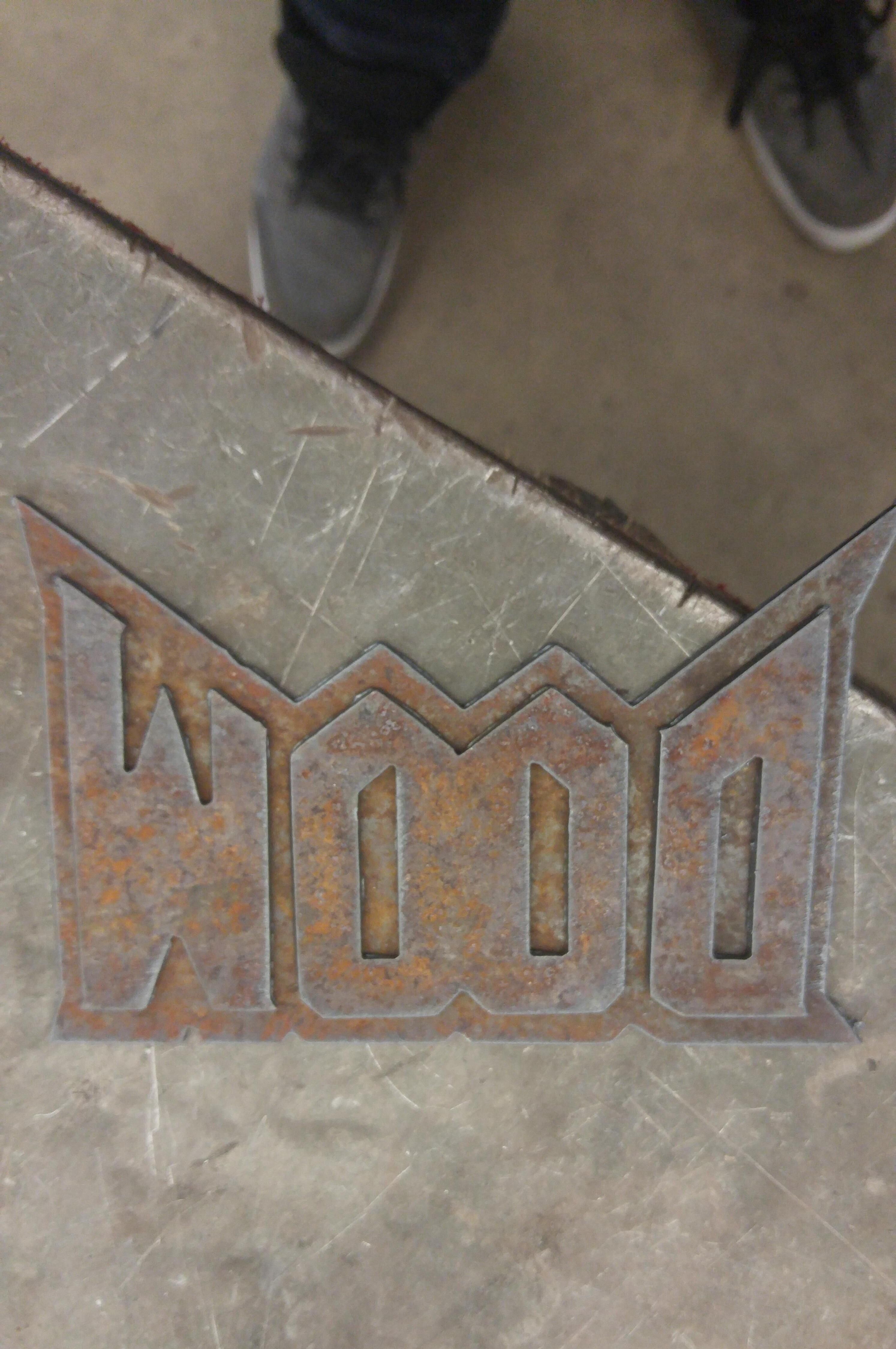 I made a Wood Logo in my woodshop class, what do you guys think? Its not done yet.