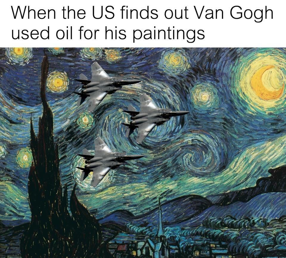 When the us finds out Van Gogh used oil for his paintings