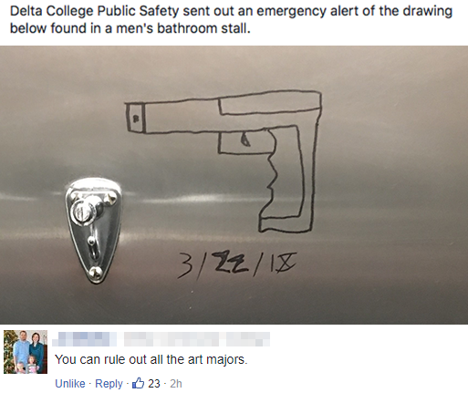campus security posts this alert on facebook