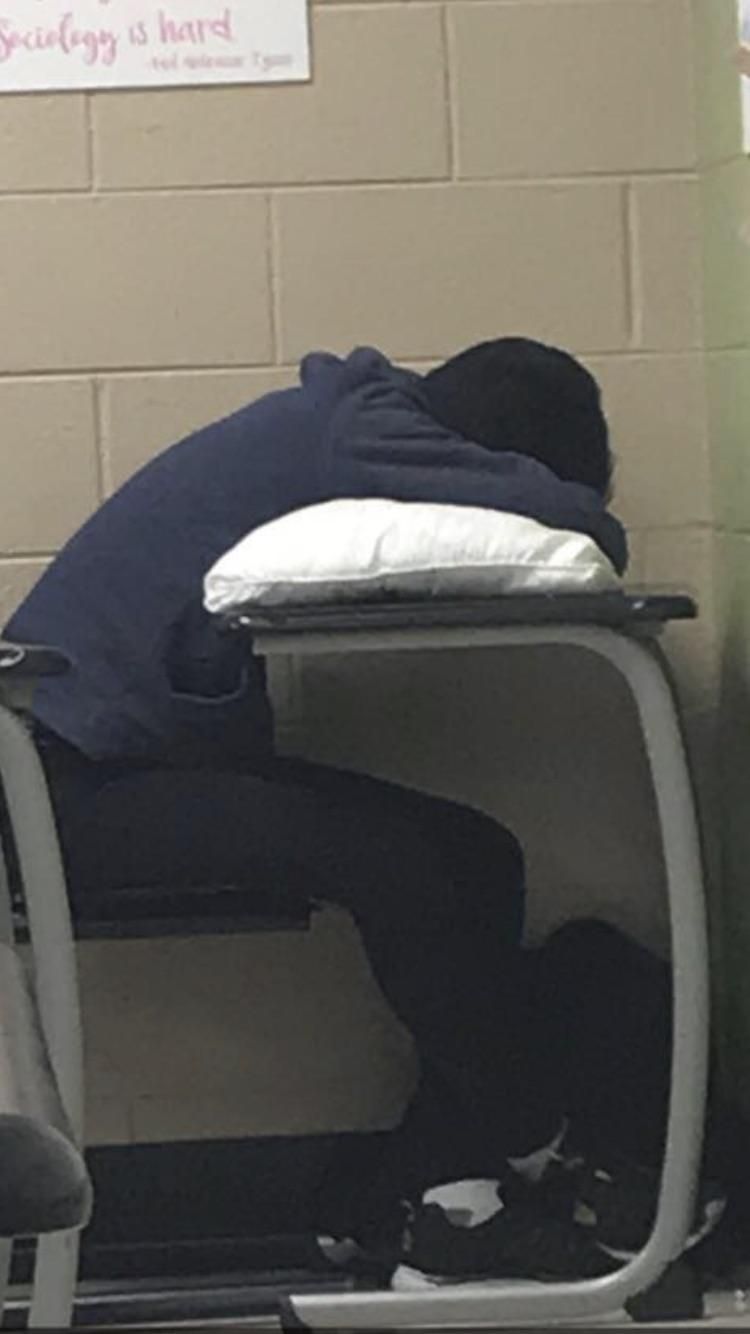 I’m a high school teacher. My student pulled a ***ing pillow out of his backpack and went to sleep during exam week. I was honestly impressed.