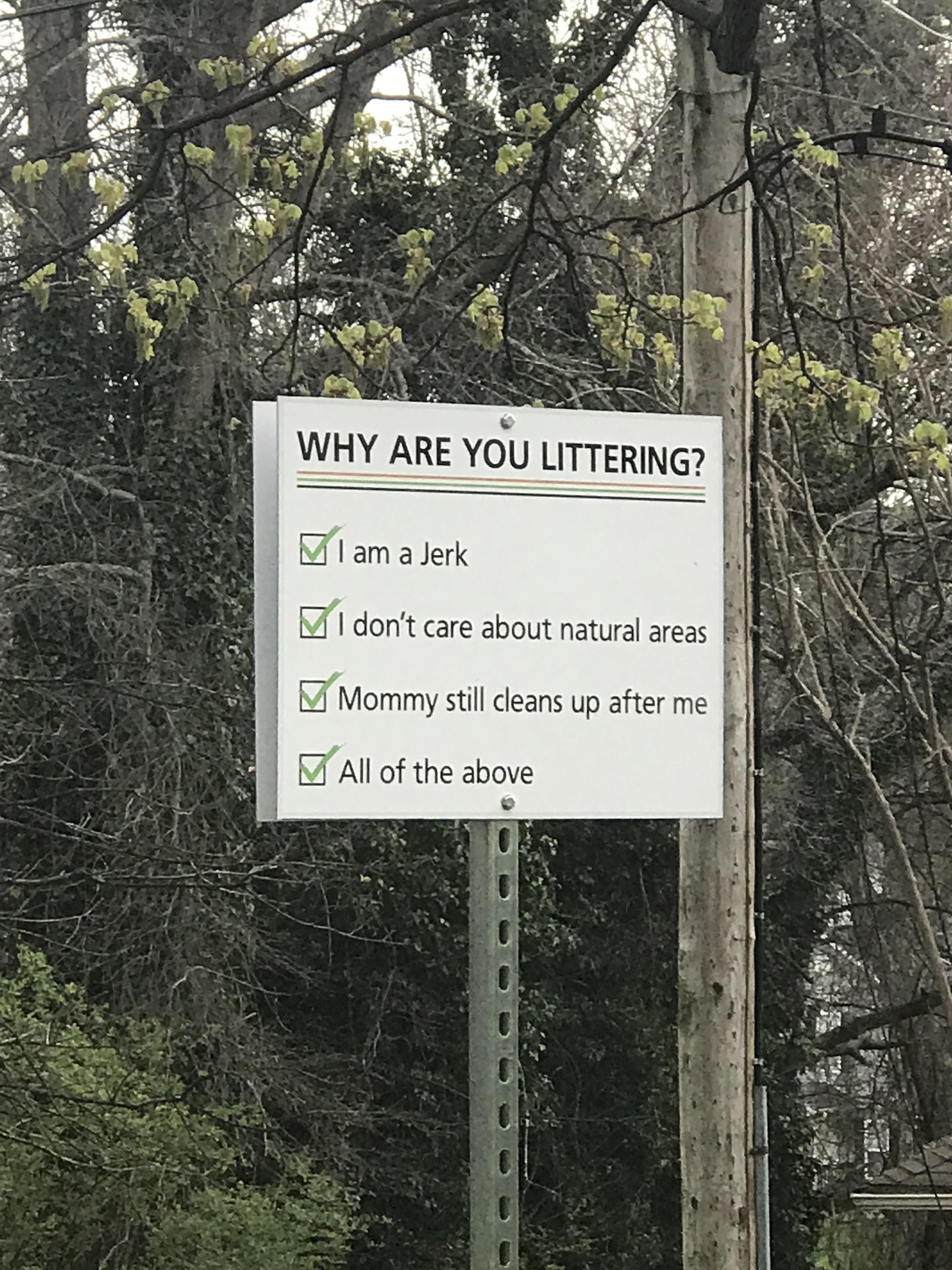 Spotted this sign in my neighborhood in Chattanooga, TN. I like the local authorities.