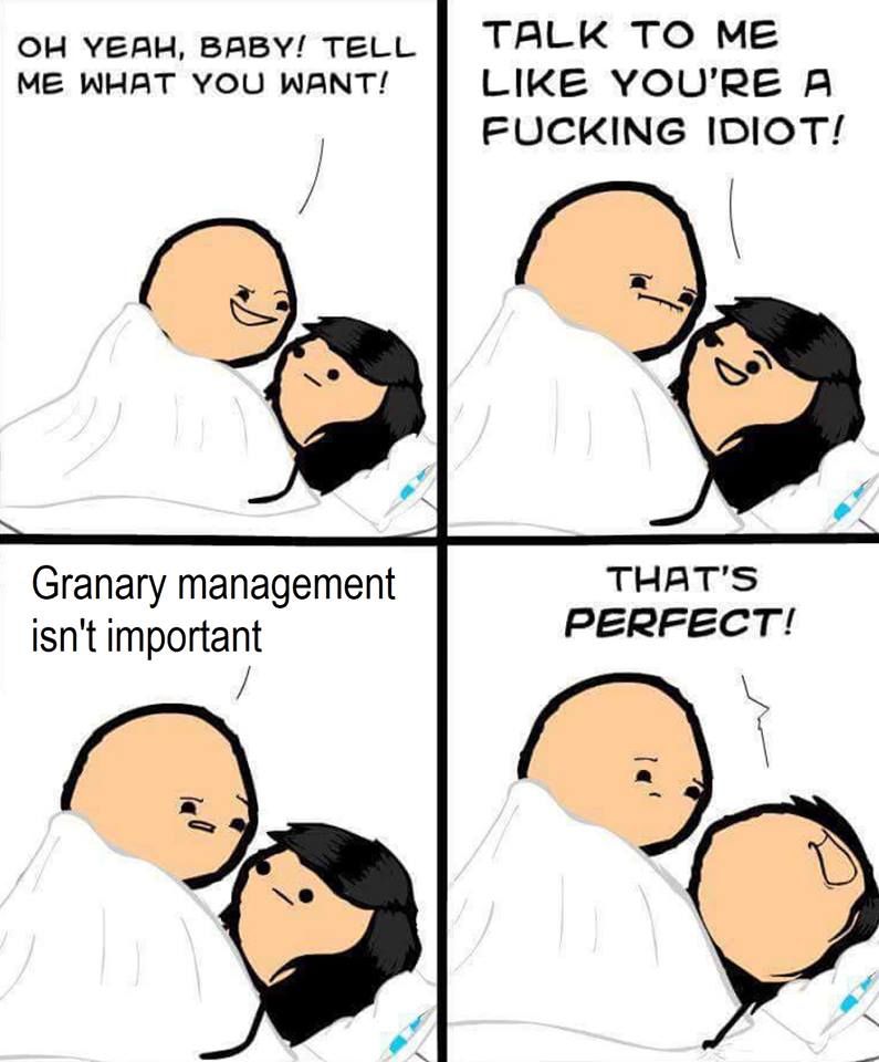 Maintain the food supplies!