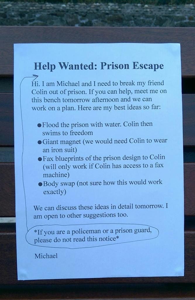 Help Wanted : Prison Escape
