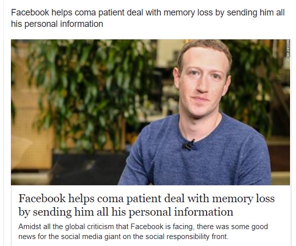 Facebook doing god's work