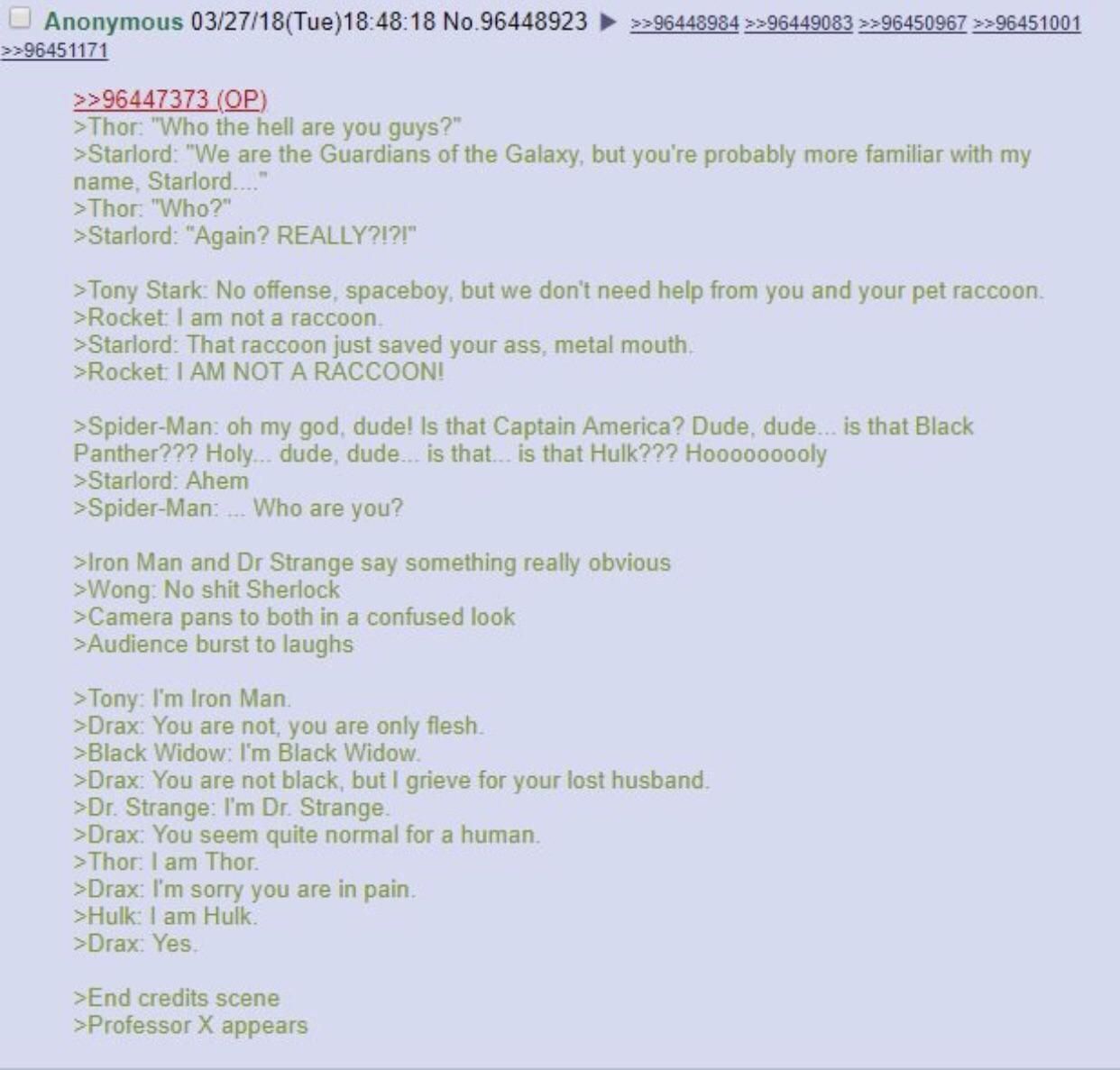 Anon predicts Infinity Wars