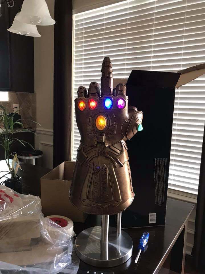 Some friends were making fun of my buddy for buying an Infinity Gauntlet at Comicon. He responded with this.