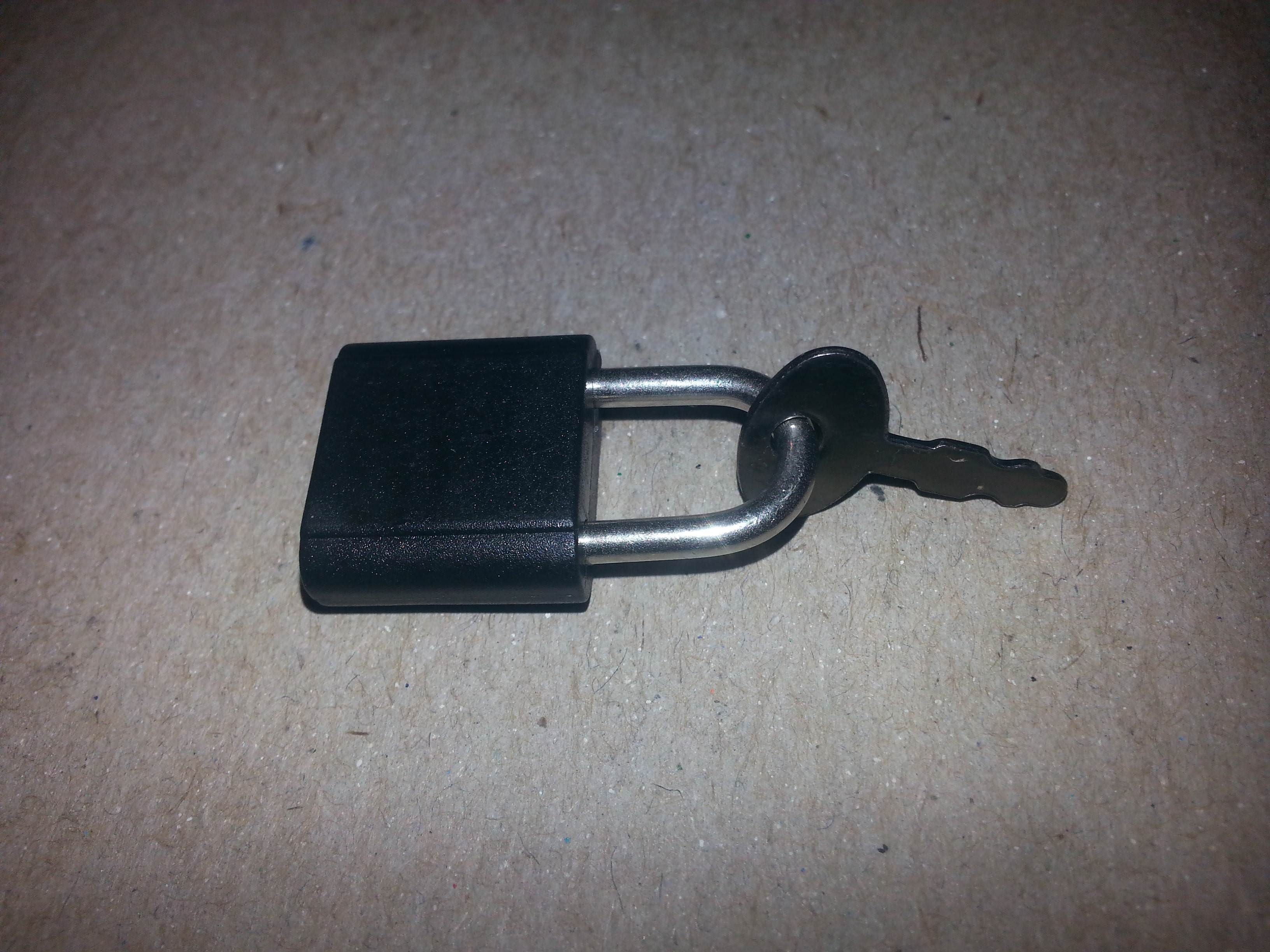 My 7 year old son's brilliant way to never lose the only key he has for this lock