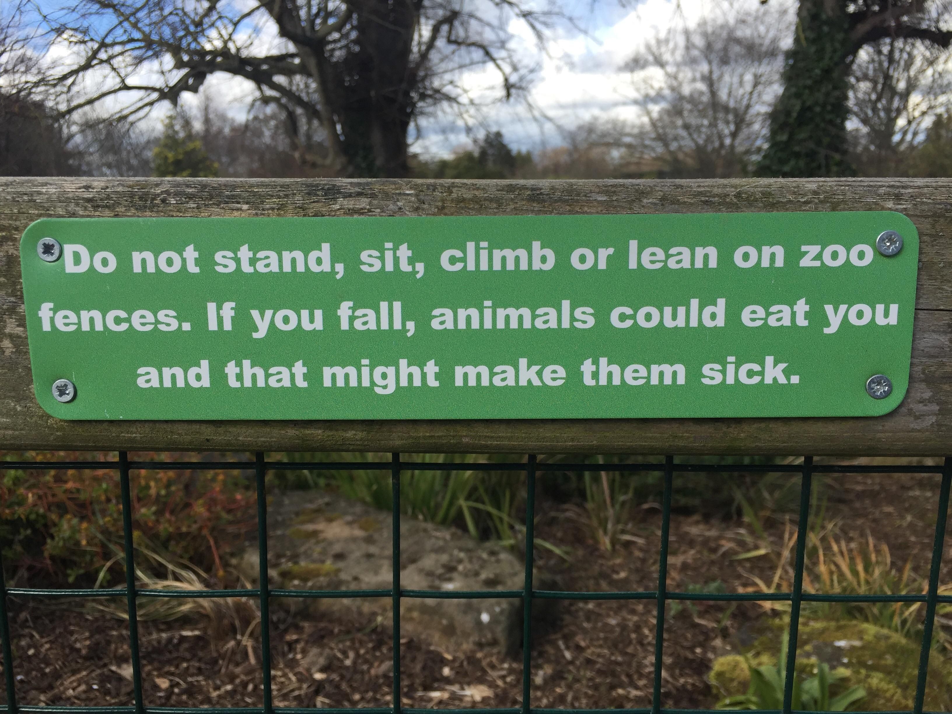 This Irish zoo sign.
