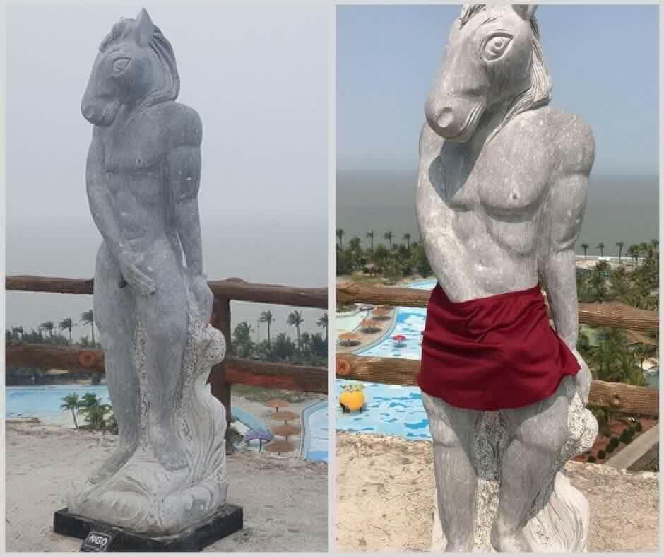 After naked statue was concerned "too sexy"