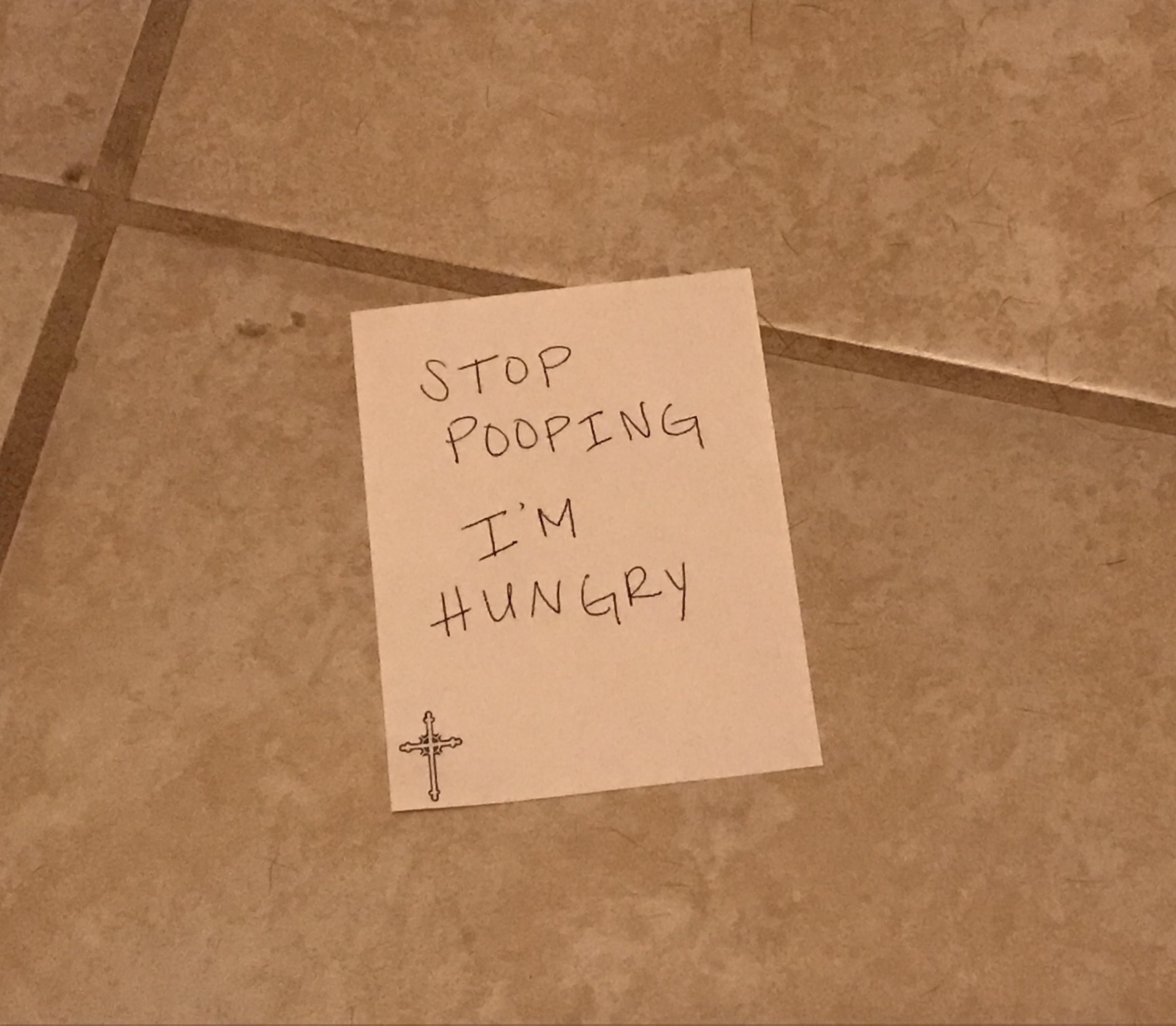 My wife just slid this under the bathroom door. Apparently I’m taking too long.