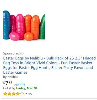 For a moment, I thought I was seeing Easter dildos