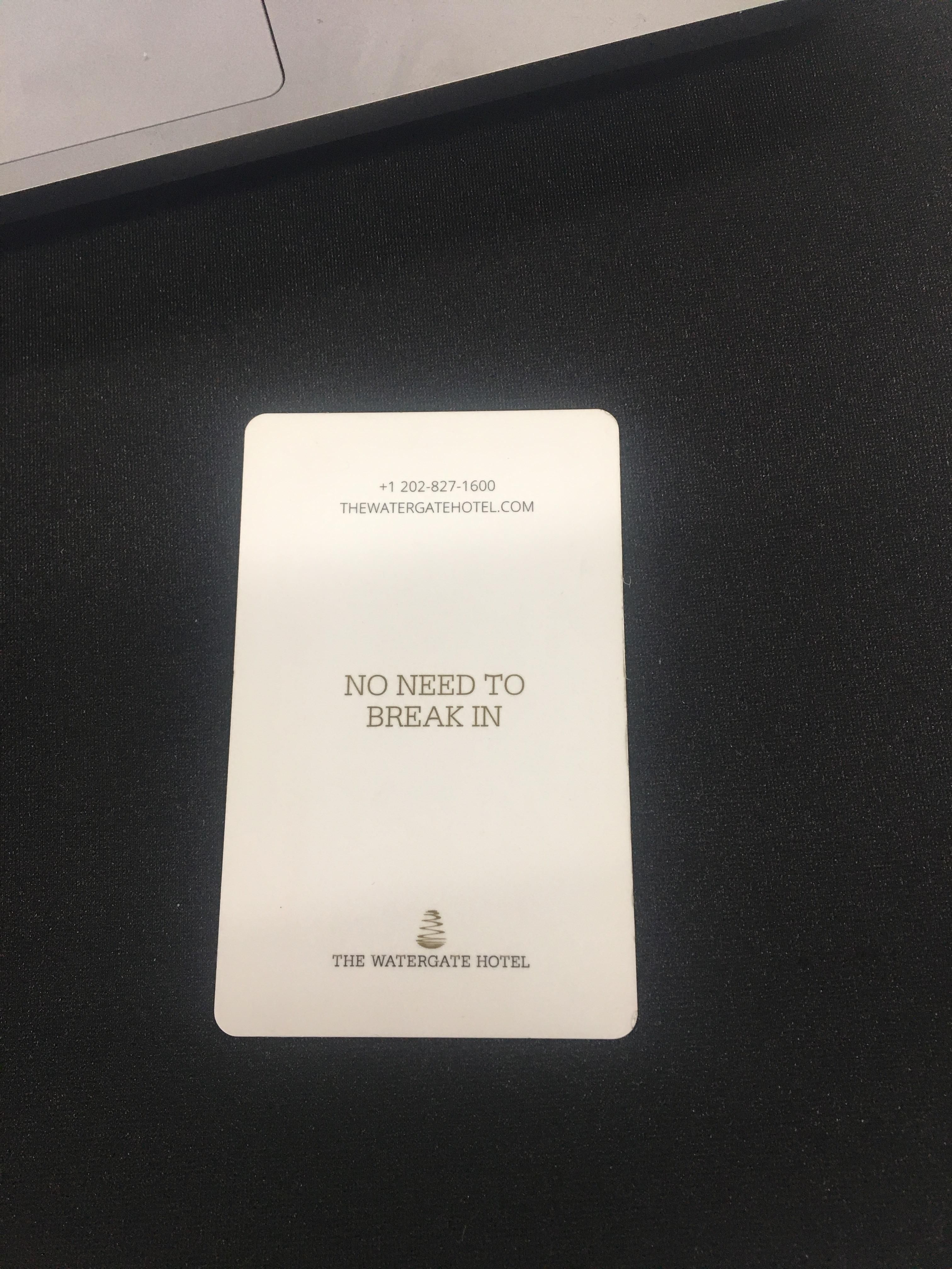 The key card they give you at the Watergate Hotel