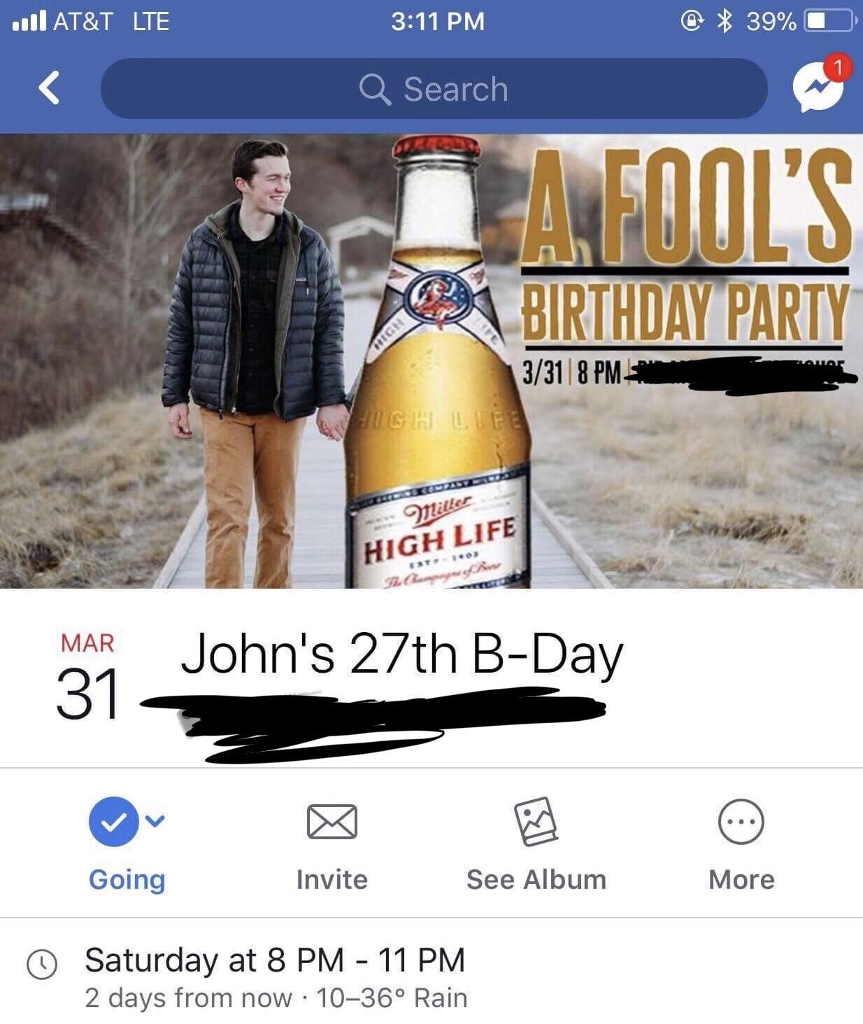 Johns fiancé cheated on him, so he made his engagement photos into hilarious birthday invites.