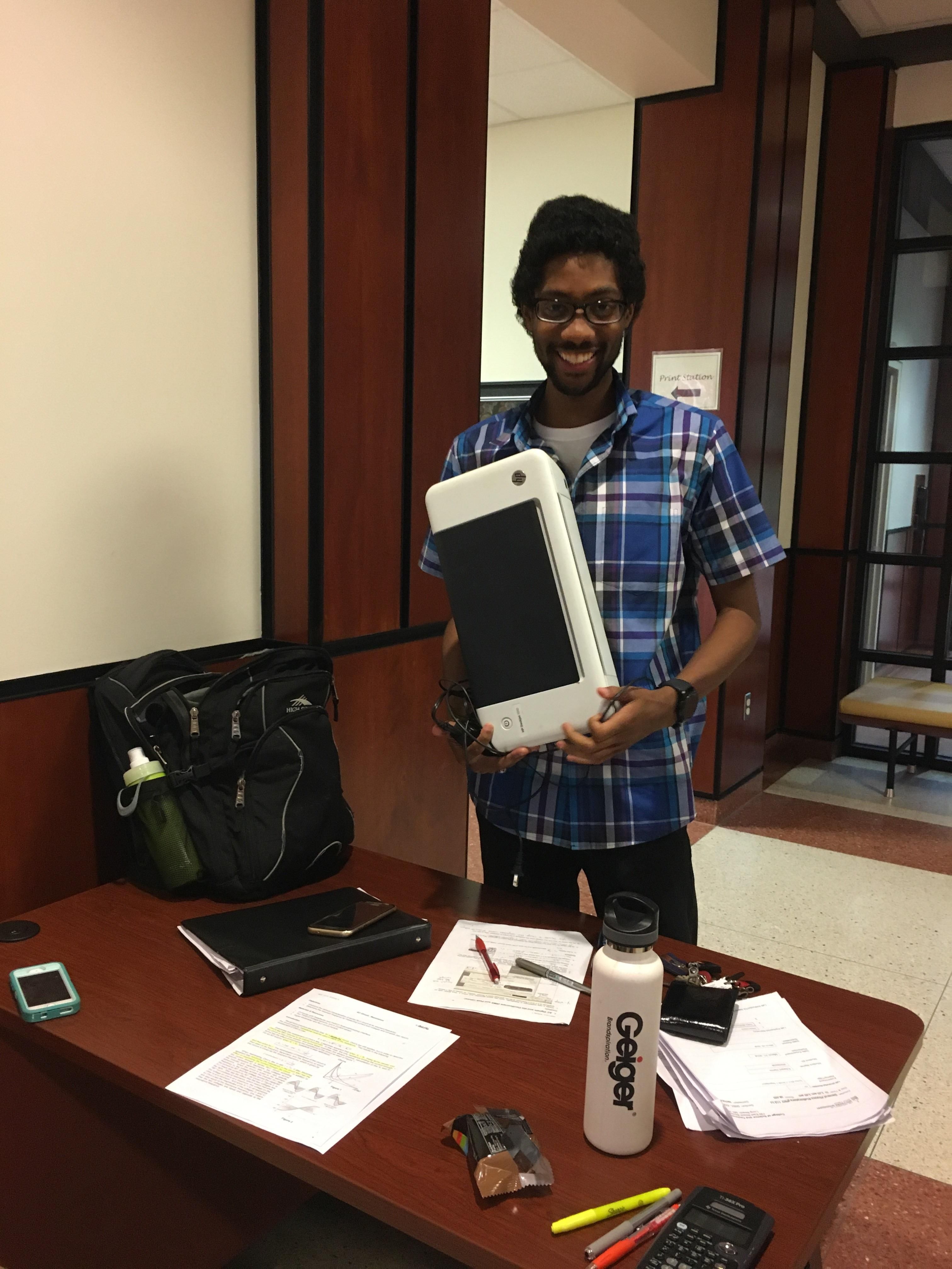Dude pulled pulled a printer out of his backpack so he didn’t have to pay to use the university’s print station