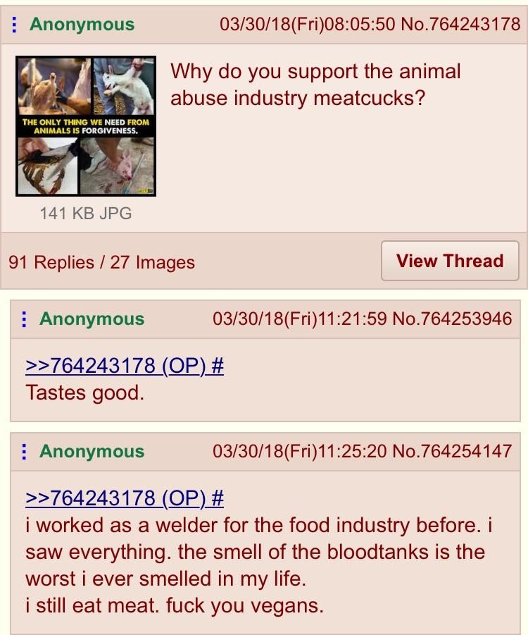 Anon vs vegans