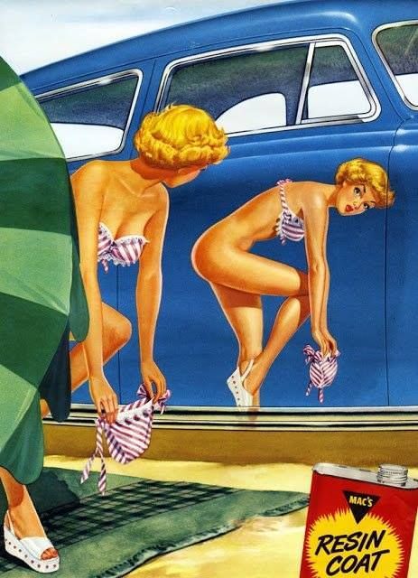 Car wax ad in 1957
