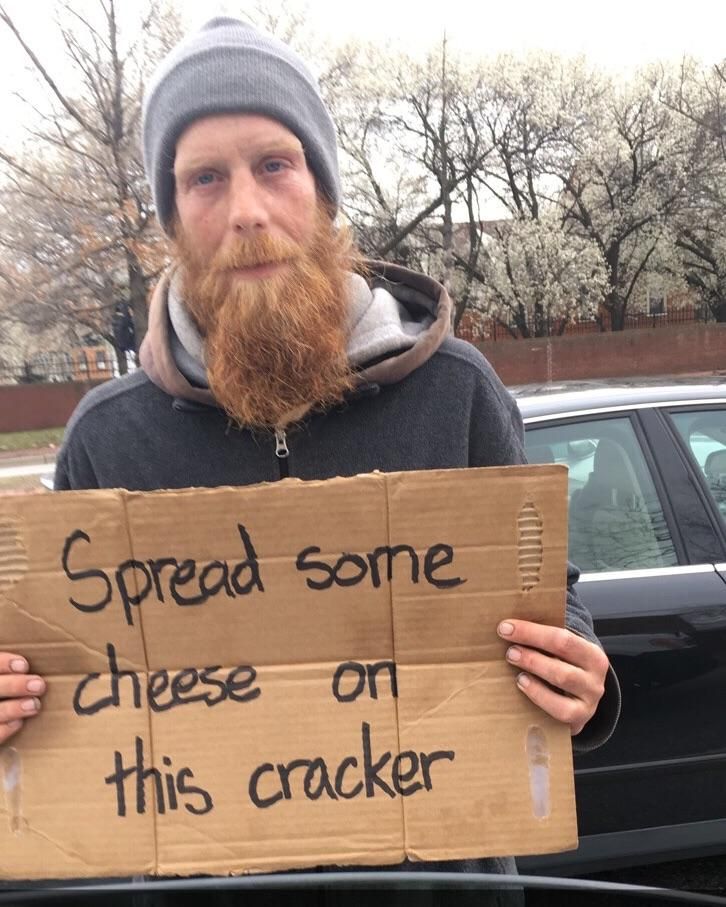 Gave this guy a dollar to take a pic of his sign.