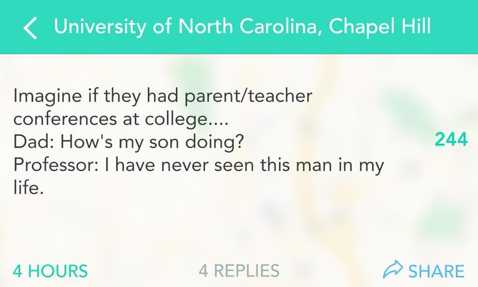 Parent-teacher conference in college