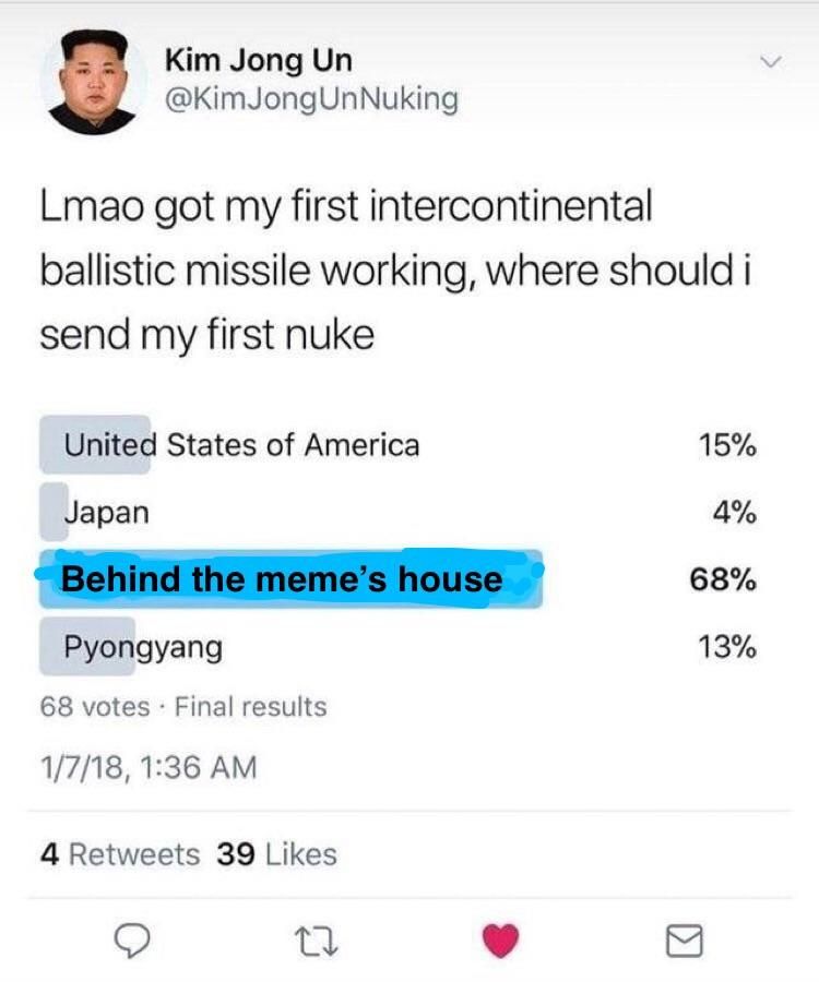 Which will die first? This meme or him?