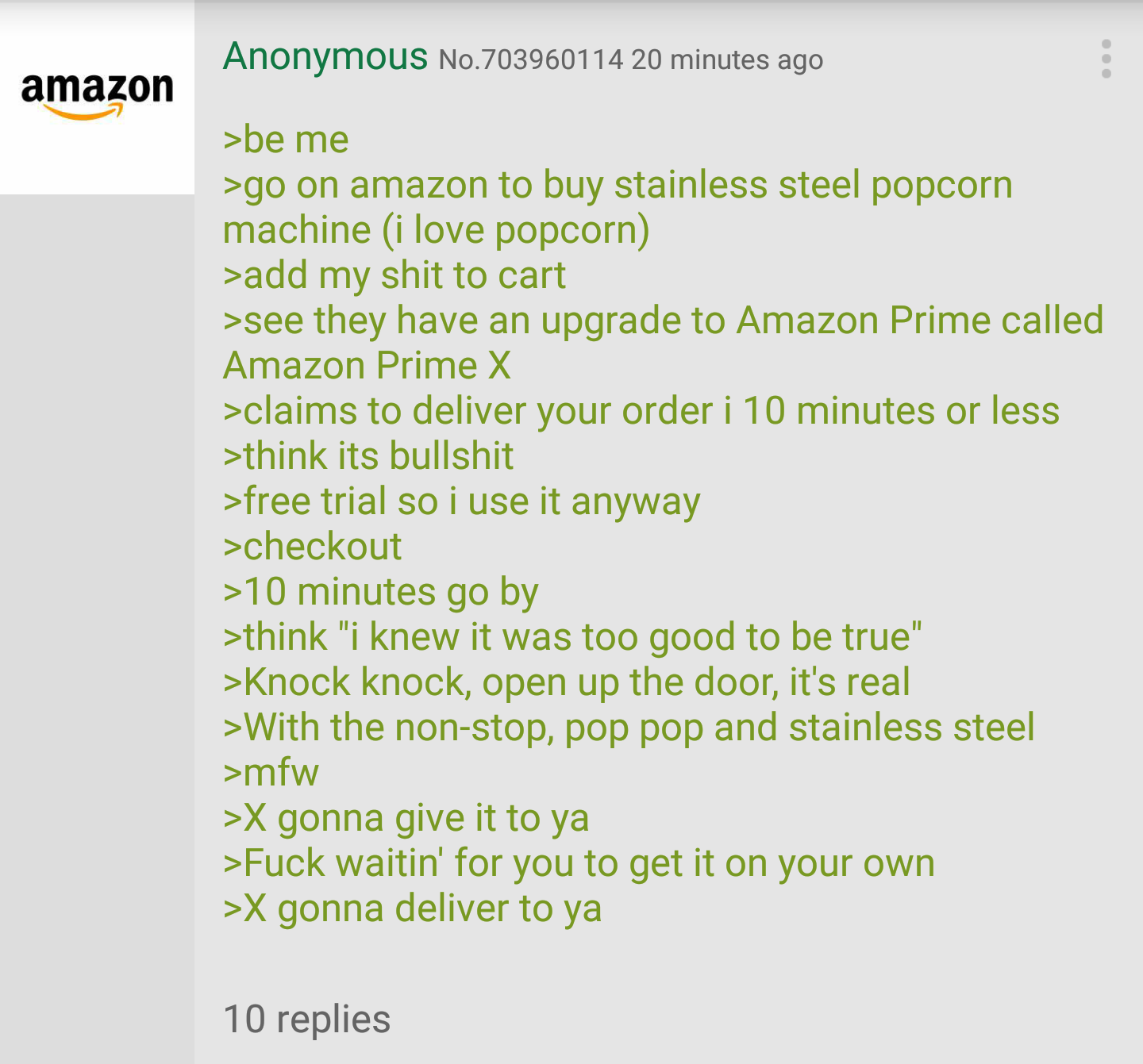 Anon buys a popcorn machine