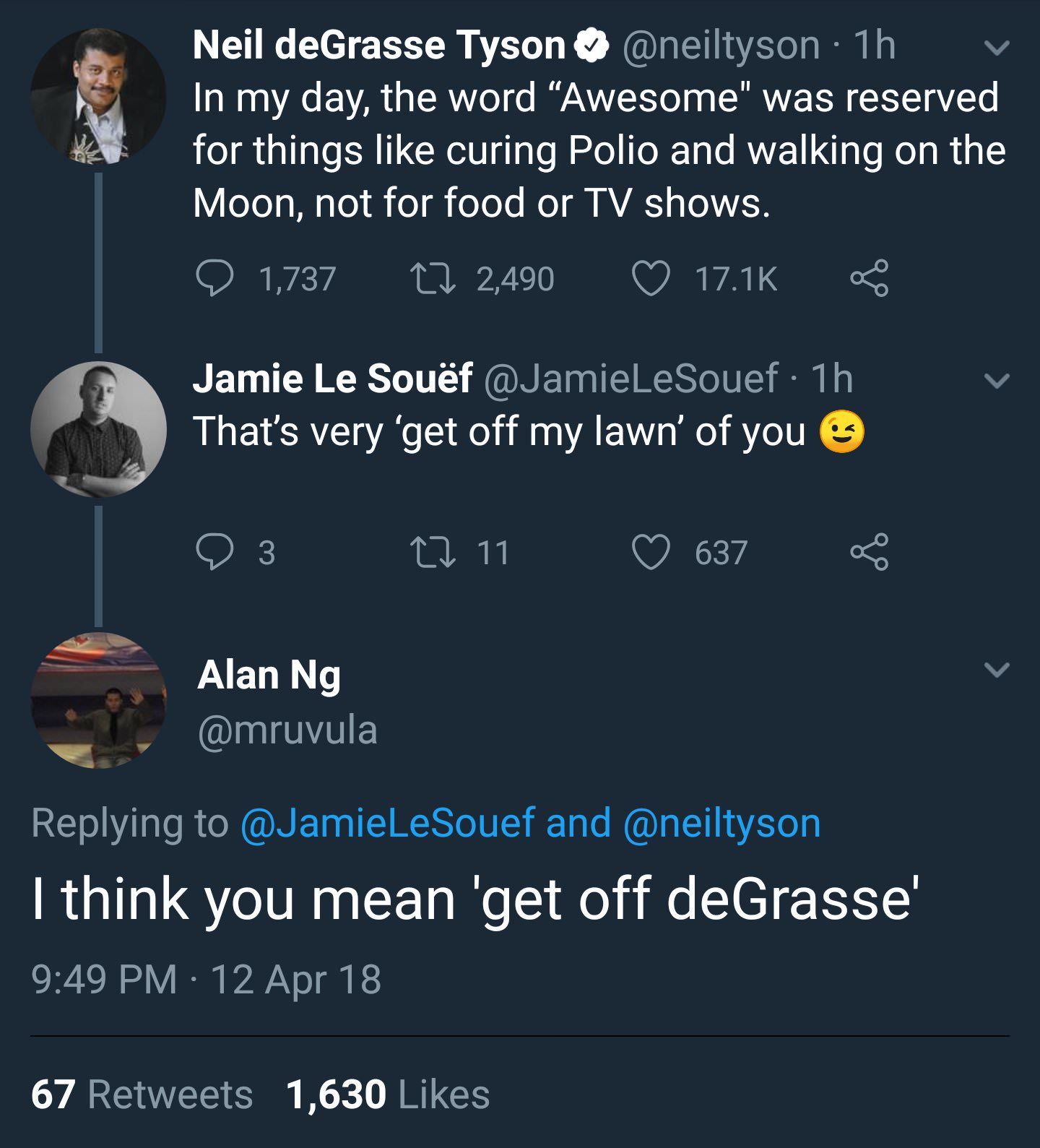 Get off deGrasse
