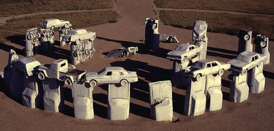 I could've gone my entire life without knowing carhenge was a thing