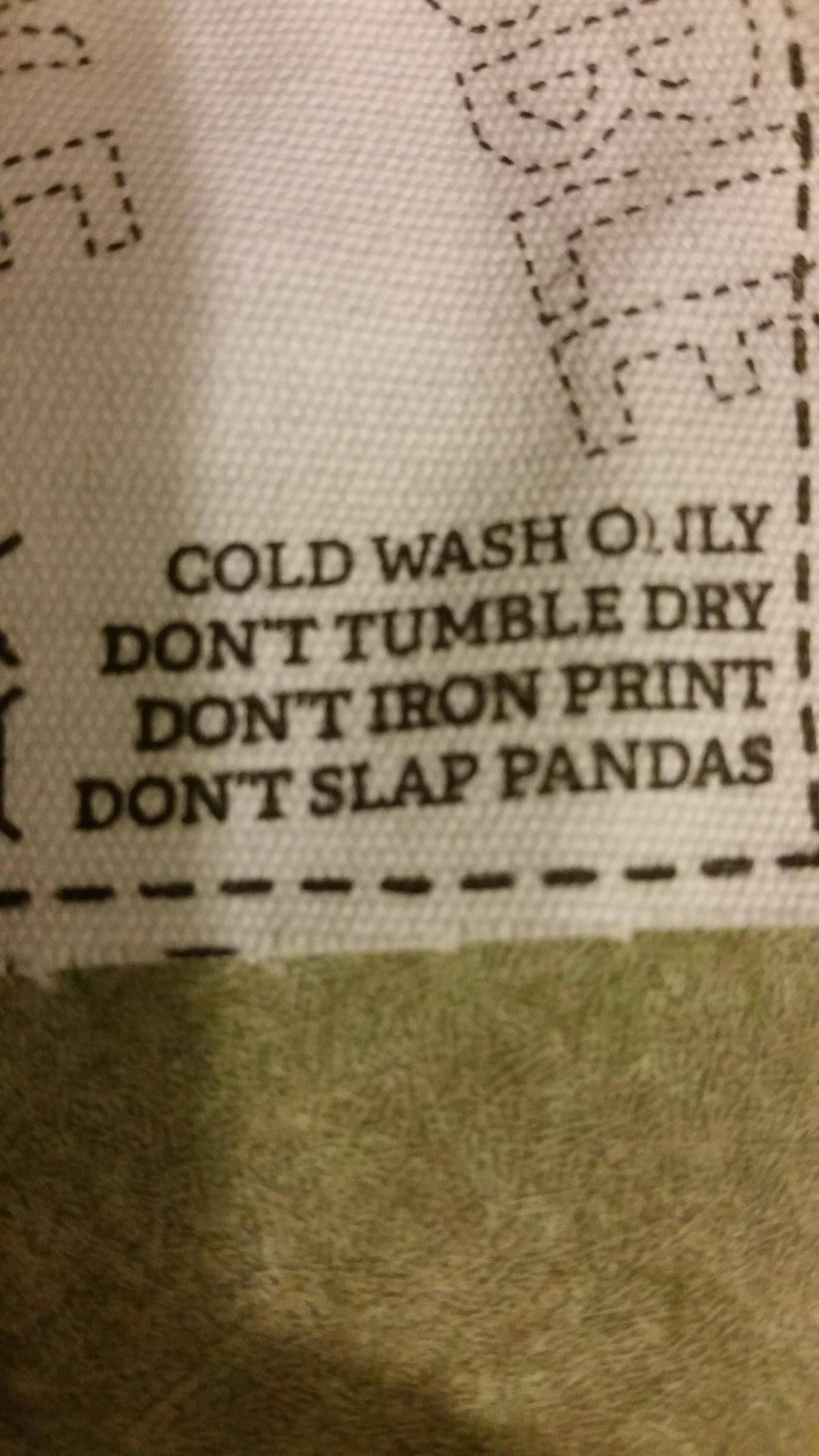 This warning label from my new shirt