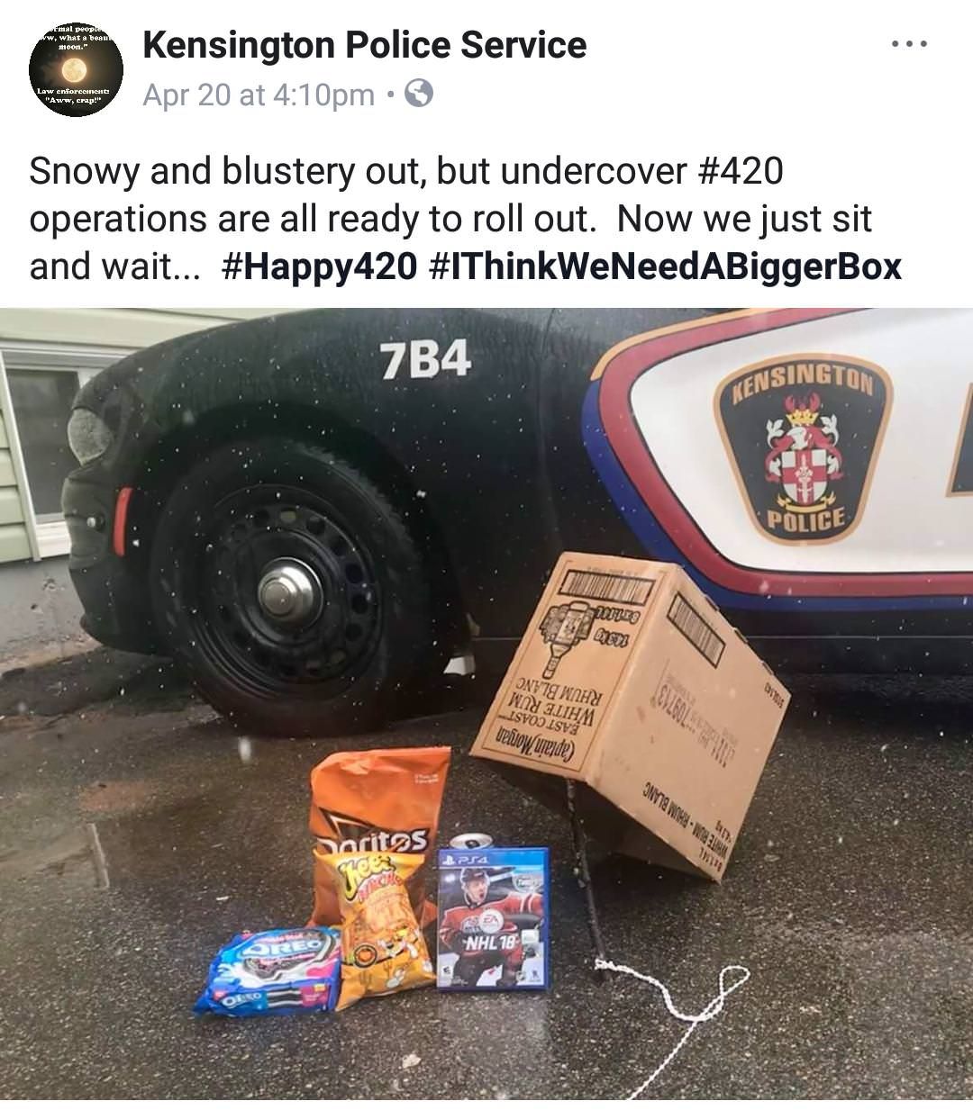 Police in Prince Edward Island had a sense of humour about 420