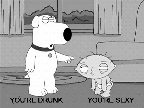 Me drunk while talking to an attractive girl.