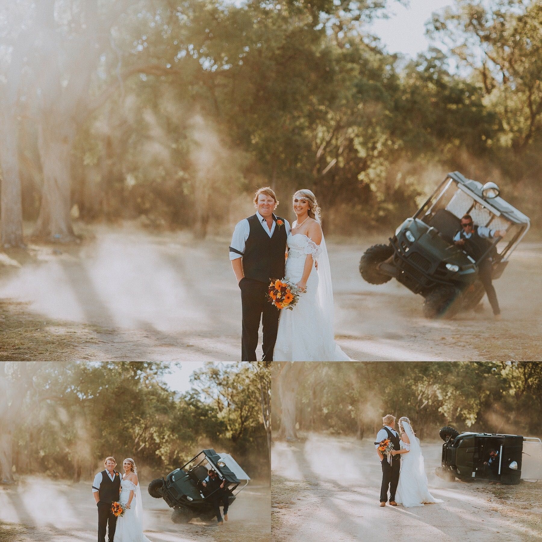 This couple wanted dust in the air for their wedding photos, the best man made it happen...and then some