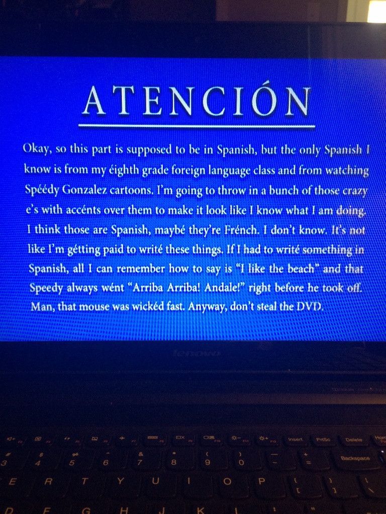 The spanish anti-theft warning on the Red vs. Blue DVD
