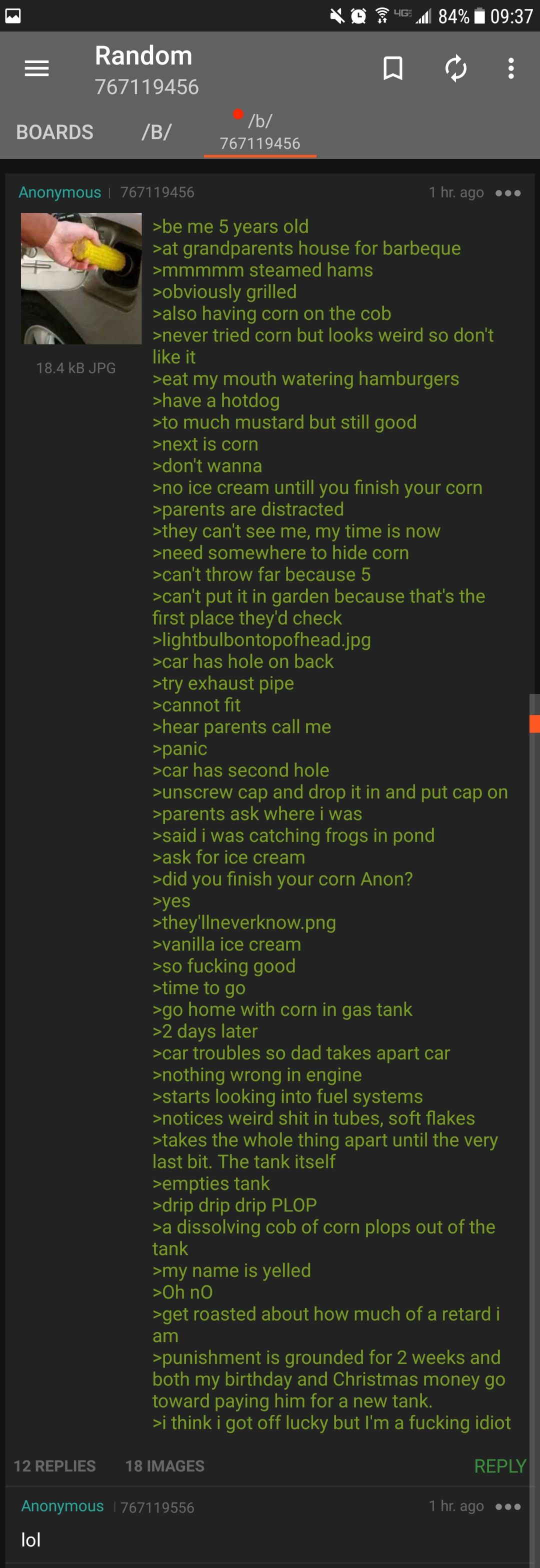 Anon puts corn in a hole