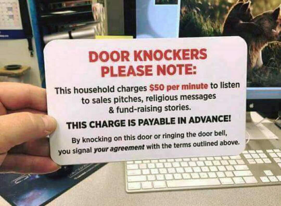 Beware Door knockers !