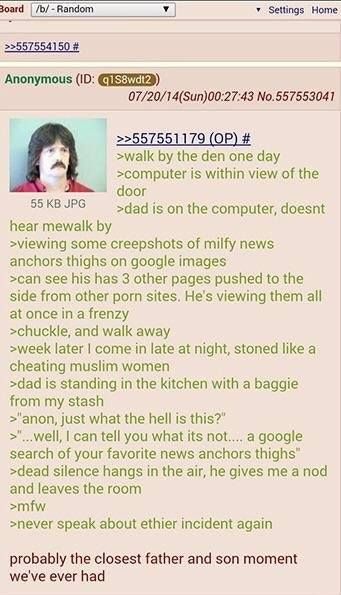 Anon bonds with his father