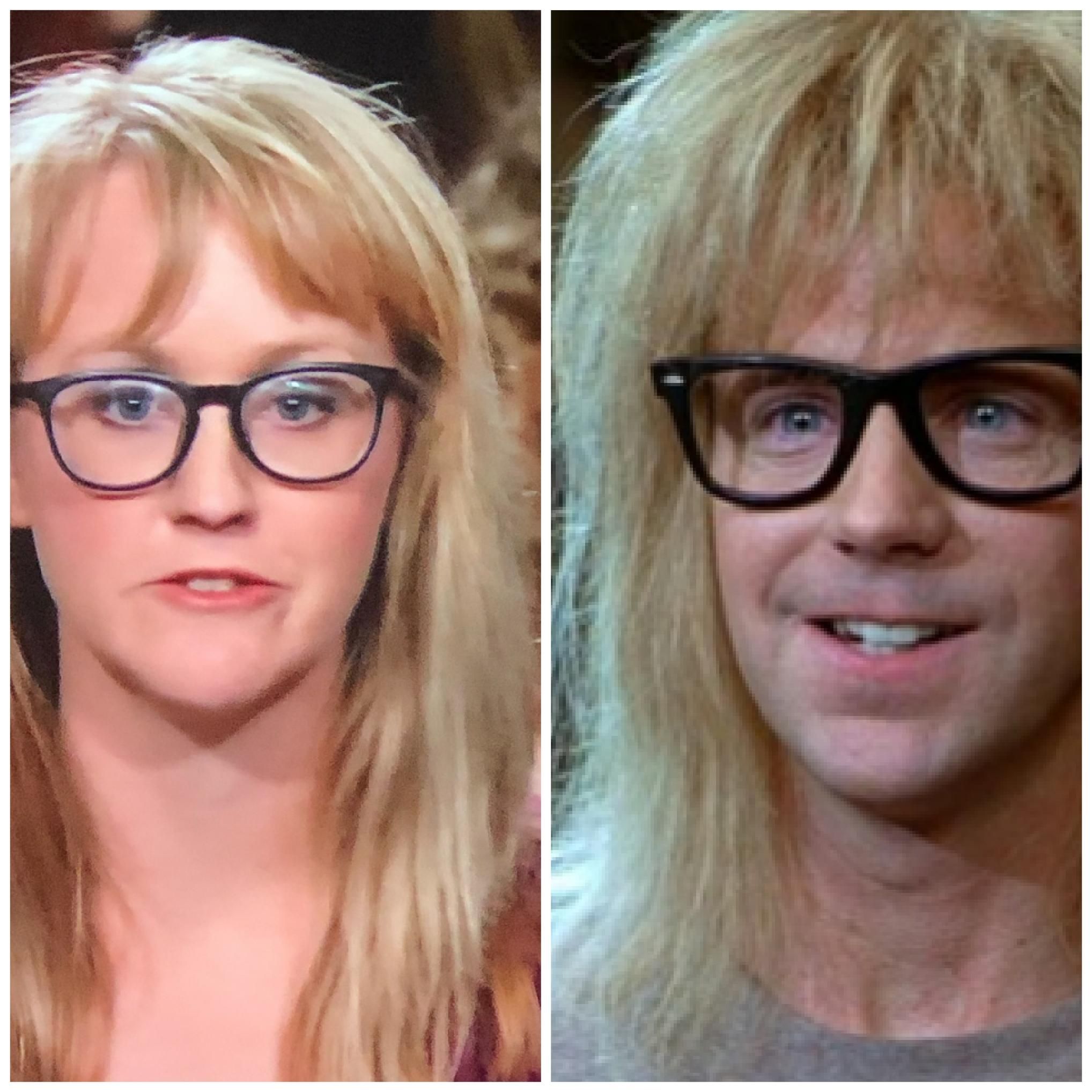 I saw this chick on Judge Judy who didn't know she was Garth from Wayne's World.