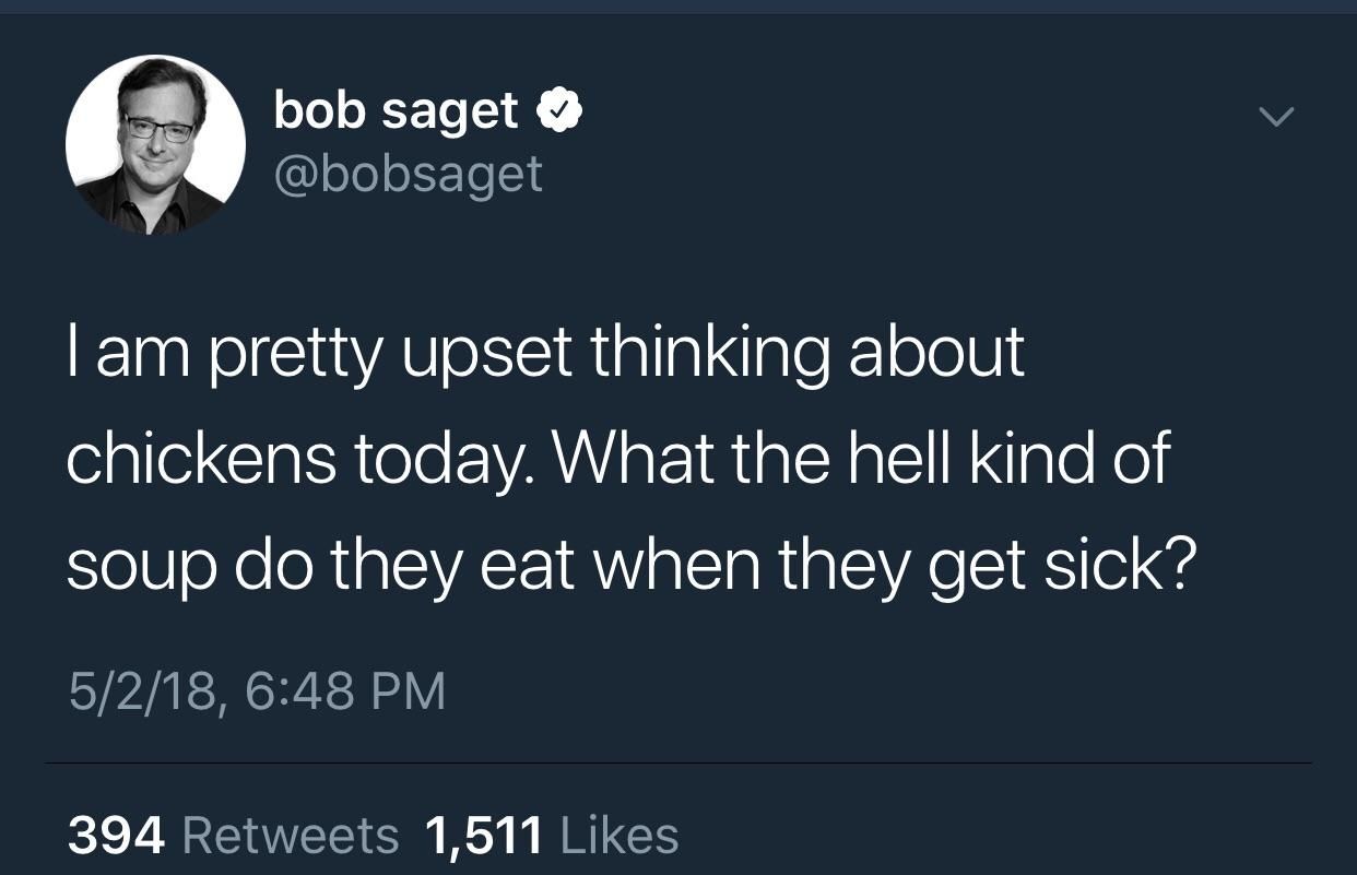 Bob Saget with the important questions