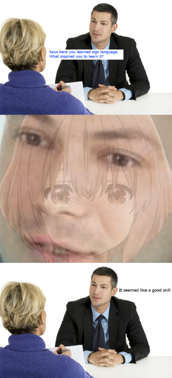 absolutely not so that he could communicate with his waifu