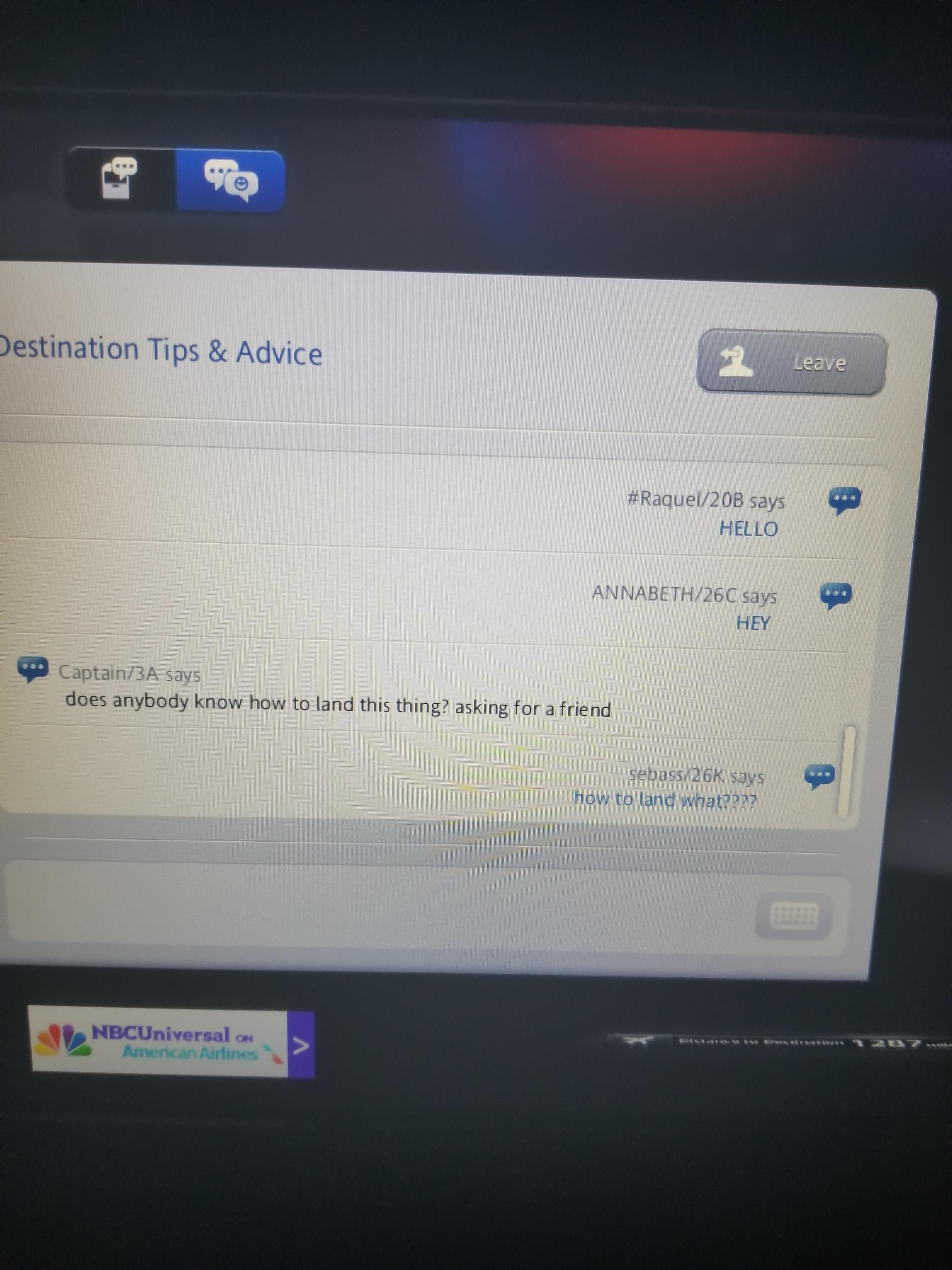 Had a little fun on the public chat on my flight
