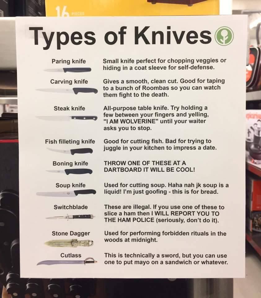 Know your knives, people