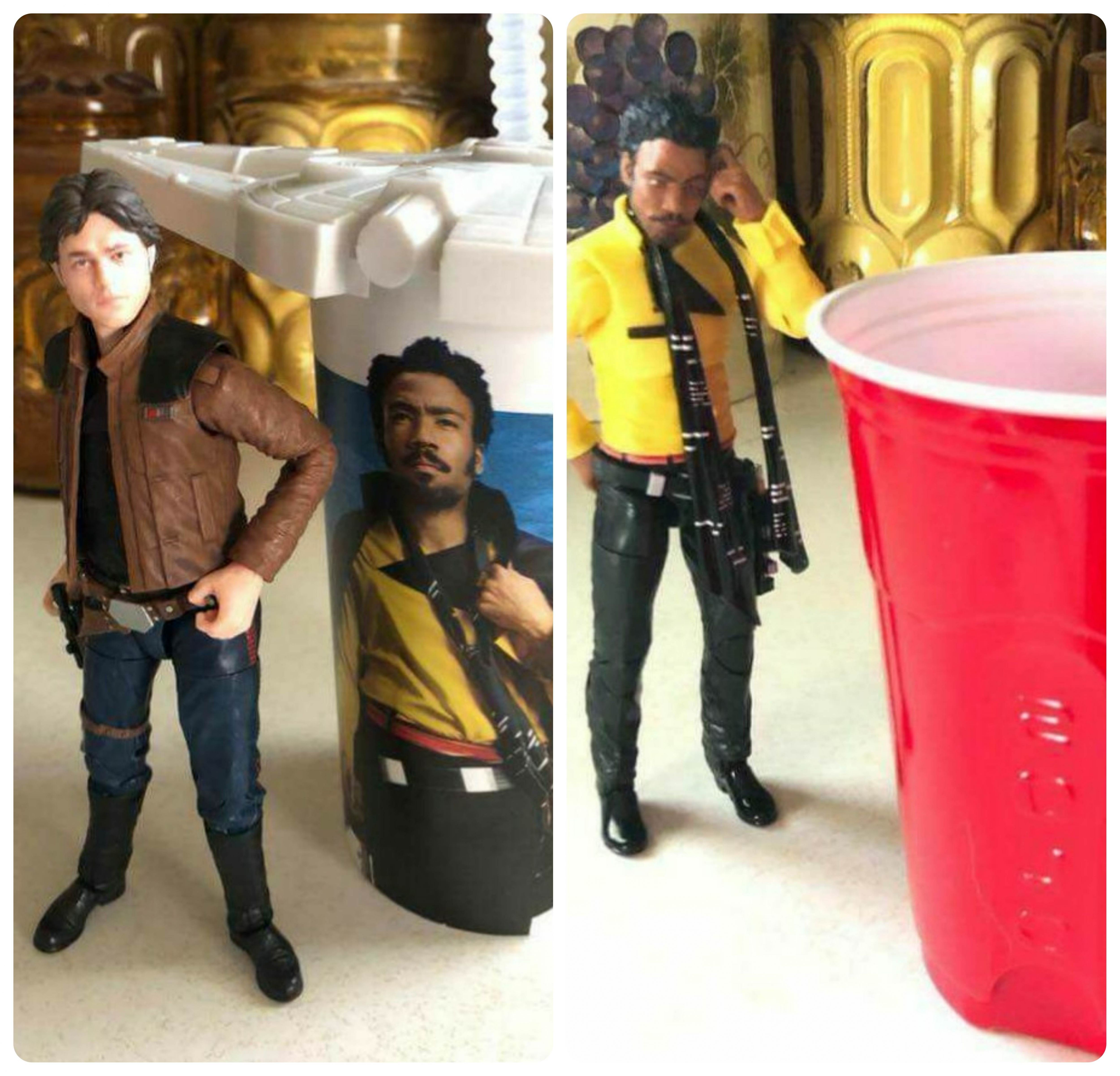 Solo next to a Lando cup, and vice versa.